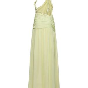 Robe longue élégante en mousseline pour femme, dos nu, avec ruban, style simple et sexy, pour occasions spéciales - Product Image 5