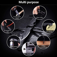 Pince Multitool Bochen 18-en-1 Noire Résistante à la Corrosion, Couteau Pliant Portable, Kit d'Outils de Camping Multifonction avec Pochette