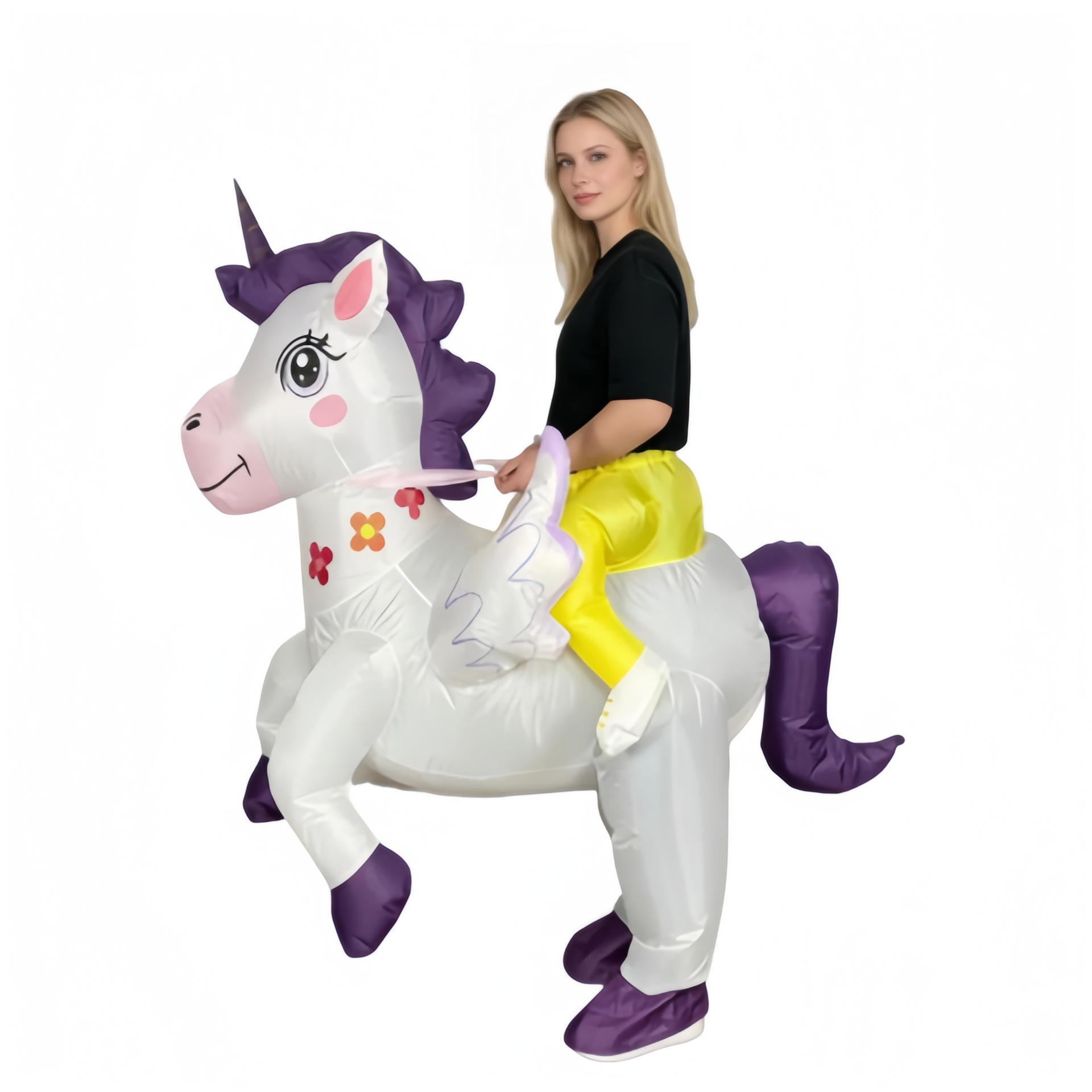 Adult riding purple horn unicorn 150190cm2