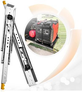 Glissières de <span class=keywords><strong>tiroir</strong></span> télescopiques silencieuses à extension complète robustes de 76 mm et 225 kg, design industriel pour usage domestique, salle de sport, salle à manger - Style <span class=keywords><strong>Hettich</strong></span> - Product Image 3