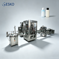 Équipement de remplissage linéaire ESKO pour liquides (jerricans 1L) – Idéal pour l'eau de Javel, les nettoyants pour sols, les gels WC, les savons liquides, avec bouchage pneumatique