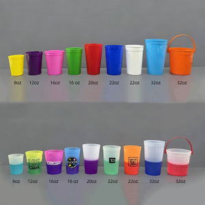 Prix de gros 8oz/12oz/16oz/20oz/22oz/32oz Coupe de stade en plastique durable empilable à couleur changeante avec logo personnalisé - Product Image 2