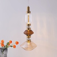 Lámpara de Araña de Vidrio Moderna y Sencilla para Bar, Tienda de Ropa, Restaurante, Sala de Estar, Dormitorio, Mesita de Noche