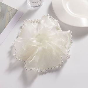 Elegant Black Mesh Hair Scrunchies Lace Pearl Hair <b>Flower</b> <b>Sweet</b> Rhinestone Hair Rope for Women Stylish Ponytail Accessories - Product Image 6