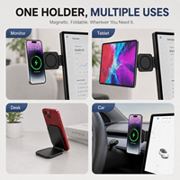 Support de téléphone magnétique pliable 360° °   Support de voiture réglable et support de bureau mains libres pour écran de voiture et ordinateur portable