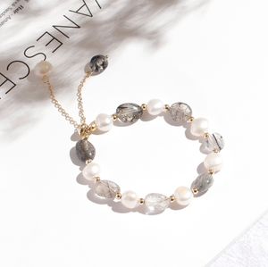 Jadeíta Azul <span class=keywords><strong>Simple</strong></span> Redonda para Mujer, Tendencia de Moda, Joya de Mano con Cadena y Brillo de Perla - Product Image 5