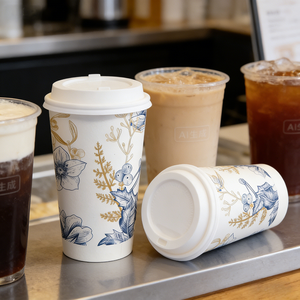 Gobelet en papier 3D personnalisé avec logo imprimé, gobelet isotherme floqué pour boissons chaudes, café, gobelets en papier 3D en relief - Product Image 3