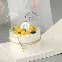 Boîte à gâteau en papier personnalisée avec fenêtre, boîte cadeau portable pour anniversaire, fête florale