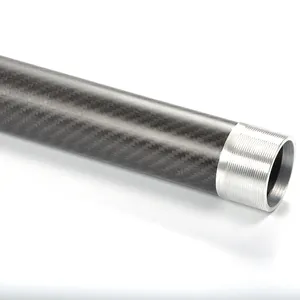 Rolo de fibra de carbono/tubo de fibra de carbono, força, 3k, rosca parafusada, conectores de tubo de fibra de carbono