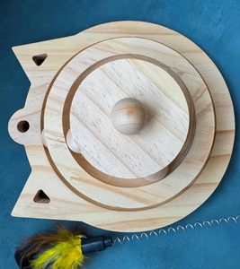 Torre de juguete para gatos de madera maciza hecha a mano, ODM OEM, regalo interactivo para mascotas, tablero de rascado, túnel de pista, juguetes de movimiento interactivo modernos - Product Image 4