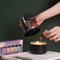 Diffuseur d'arômes à la lumière des bougies, diffuseur d'huiles essentielles portable, humidificateur d'air USB 120ML avec veilleuse pour la maison, le yoga, le bureau
