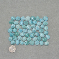 Perles de Larimar bleu taille standard 15x13mm Cabochons de coupe ovale en pierre naturelle pour pendentif et autres bijoux