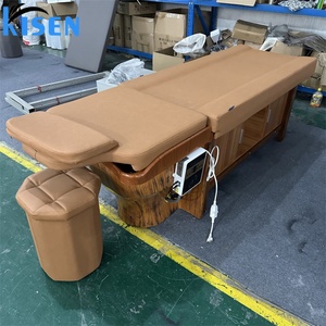 Table de massage et lit de shampoing en bois Kisen personnalisable pour salon de beauté avec machine de fumigation - Product Image 3