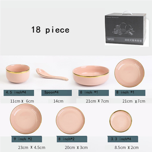Vajilla de Porcelana Redonda Ecológica de Lujo en Oferta, Platos de Cerámica Rosa Dorados, Vajilla de Color Glaseado para el Hogar al por Mayor - Product Image 6