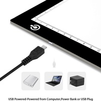 Tablette lumineuse LED ultra-fine réglable avec alimentation USB pour transfert de tatouages, croquis et animation