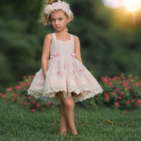 Nouveau design de marque, robes tutu à empiècements en mousseline de soie solide et à jarretelles en dentelle, robes personnalisées pour filles et enfants