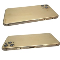 Boîtier de remplacement personnalisé de luxe plaqué or 24 carats avec verre doré pour iPhone 12 Pro