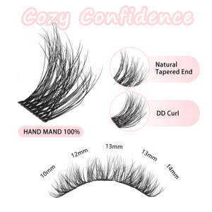 Nuevo Kit de Pestañas DIY, Pestañas Segmentadas 20D 30D 40D, Racimos Individuales de Seda, Abanicos Esponjosos, Sin Nudos, Extensiones de Pestañas DIY - Product Image 3