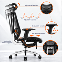 Chaise de bureau de direction de luxe à dossier haut, design ergonomique, appui-tête réglable, style moderne, matériau en tissu, directement de Guangzhou