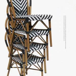 Muebles de patio al aire libre Silla de ratán de estilo francés Durable Cafe Parisian Bistro Sillas y juego de mesa - Product Image 5