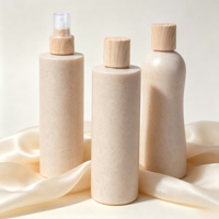 Distributeur de savon liquide en paille de blé 500 ml – Bouteille écologique et recyclable pour shampoing, gel douche et produits de soin
