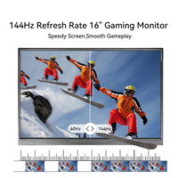 Ordinateur monitor portátil de 16 pulgadas para computadora portátil de doble pantalla 100% sRGB computadoras de negocios PC monitor de pantalla externa
