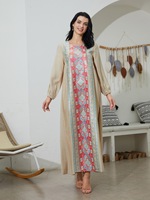 Robe Abaya d'été décontractée et modeste pour femme, coupe ample, longueur cheville, broderie musulmane, anti-boulochage, robe de soirée brodée et perlée