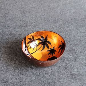 Cây Dừa sơn dừa Vỏ bát Việt lối vào lưu trữ chìa khóa Khay Trang trí nội thất và lưu trữ salad bát - Product Image 4