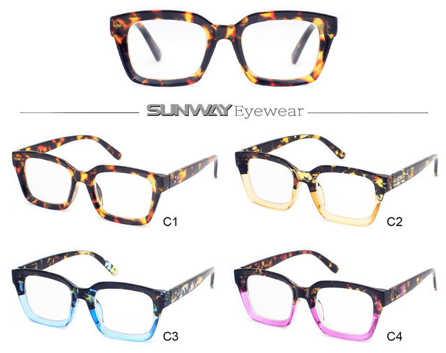 Fashion Plastic Optical Glasses Fashion Custom Logo Square PC Plastic Black Frame Women Men Reading Glasses