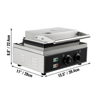 WeWork Gaufrier rectangulaire commercial 10 pièces Machine à gaufres électrique antiadhésive 2000W Gaufrier belge en acier inoxydable