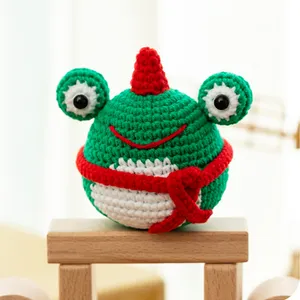 New Frog Shape Yarn Amigurumi Full Set DIY Knitting Needle Crochet Starter Kit For Beginners
