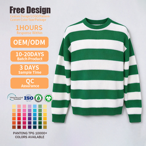 โรงงานผลิตเสื้อถักแบบ OEM ODM เสื้อสเวตเตอร์ผู้ชายลายทาง คอกลม สวมใส่สบายๆ สำหรับฤดูใบไม้ร่วงและฤดูหนาว แขนยาว รับผลิตตามแบบ - Product Image 2