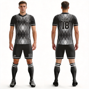 Uniformes de Fútbol Personalizados al por Mayor con Rayas, Diseño Gratuito, Camiseta de Fútbol Transpirable de Secado Rápido para Hombre - Product Image 2