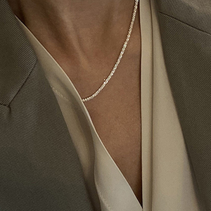 Collier pour femme CANNER Fashion S925 en argent sterling plaqué or 18 carats, design végétal, chaîne à maillons, classique, à porter tous les jours - Product Image 3