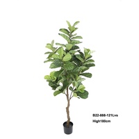Plante artificielle en feuilles de caoutchouc Eva, feuille de ficus, avec protection UV et ignifuge, en pot, pour la décoration de la maison