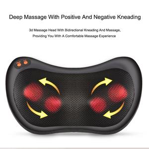 Bantal Pijat leher mobil, pemanas bantal punggung dan leher pijat <span class=keywords><strong>Shiatsu</strong></span> bergetar kepala sandaran kepala bantal serviks - Product Image 3