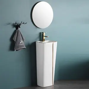 Nuovo ultimo Design lavabo a mano con supporto libero con lavabo a piedistallo