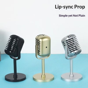 Microphone de simulation de style vintage classique, accessoire de décoration pour la maison, micro <span class=keywords><strong>dynamique</strong></span> pour voix. - Product Image 3
