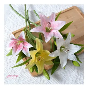 Wholesale Wedding Centerpieces Table Fecorations Single Stem Lilies Artificial Flowers Home Hotel Event Other Decorative Flowers