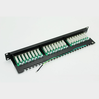 Panel de Conexiones CAT6 Blindado STP de 24 Puertos, 1U, 19 Pulgadas, Montaje en Rack, con Cable de Tierra, RJ45, Distribuidor de Red Blindado