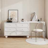 Table de maquillage minimaliste moderne grande capacité OEM pour chambre à coucher, avec armoire intégrée en bois massif et petite armoire de lit