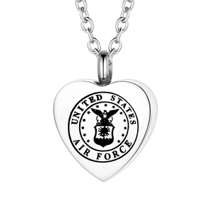 Joyería de cremación EE. UU./NavyAir Force/Collar conmemorativo de Oficial Aniversario Collar con colgante de urna conmemorativa de acero inoxidable - Product Image 1