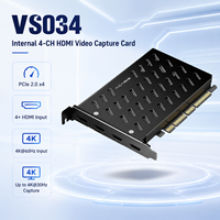 Carte de capture vidéo HDMI interne PCIe 4CH, 4K * 30Hz, format YUY2, bande passante de 20Gbps, pour Windows, Mac, Linux