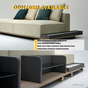 Villa de lujo con luz italiana, sala de estar, sofá Modular grande, muebles de diseño, conjunto de sofá de esquina de cuero blanco moderno de gama alta - Product Image 2