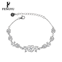 Bracelets à breloques en dentelle irrégulière fine pour femmes, en argent sterling 925, bracelet chaîne à maillons tendance, bijoux de créateur personnalisés, vente en gros