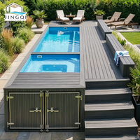 Piscine rectangulaire préfabriquée de 40 pieds pour adultes, jacuzzi de spa, piscine de jardin en fibre de verre, piscine extérieure