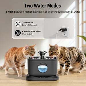 Fontaine à eau pour animaux de compagnie 2,8 L, sans fil, alimentée par batterie, avec capteur et design détachable - Product Image 1