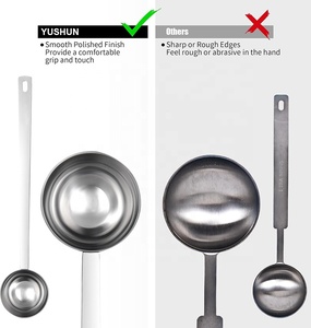 Cuillère à café en acier inoxydable 18/10 poli miroir de qualité alimentaire avec long manche, cuillère doseuse pour grains de café et café moulu - Product Image 6