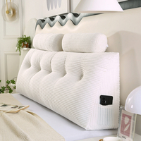 Nouvelle coussin de tête de lit triangulaire en velours côtelé haut de gamme, amovible et lavable, pour dossier de canapé