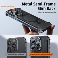 Pour iPhone Housse 16 Pro 16 Pro Max 16 Plus Vente en gros Métal Mobile Cas Aimant Mobile Couvre Avec Feuille De Cuir Véritable